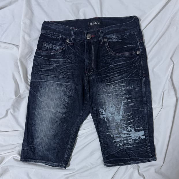 Mild life 레터링 데님 쇼츠 y2k punk