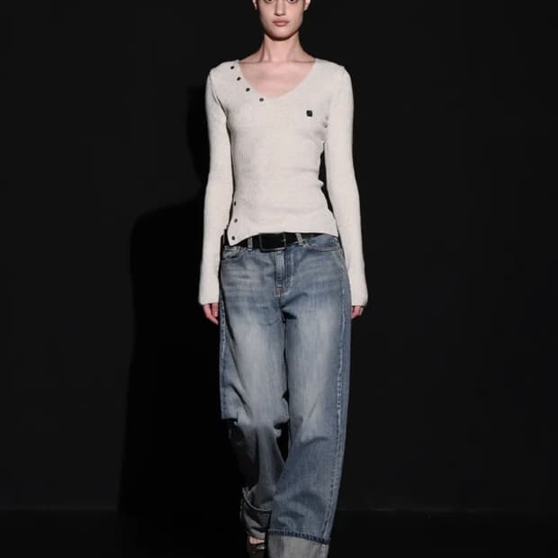 실사) 보헤미안 서울 와이드 롤업 데님 팬츠 M