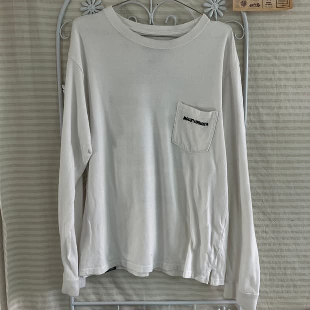 빈티지 화이트 포켓 스트릿 프린팅 긴팔 974 y2k 스트릿 갸루 펑키 