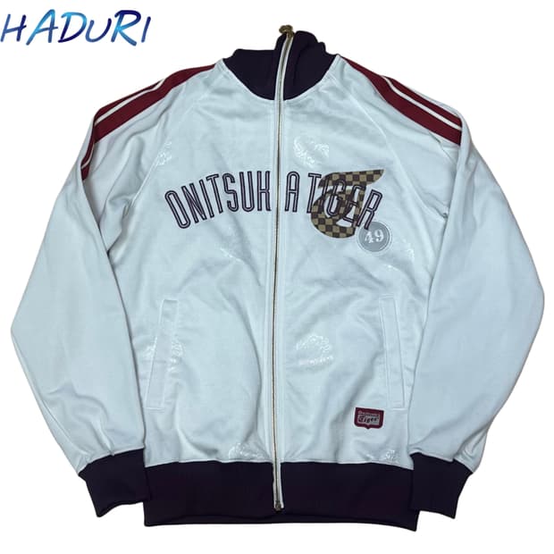 오니츠카타이거 빅로고 화이트트랙탑져지 S