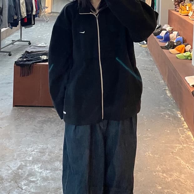 나이키 스우시 블랙 플리스 자켓 H1020