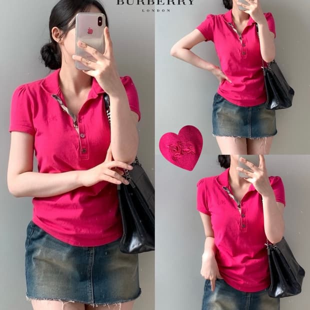 버버리 반팔 카라티