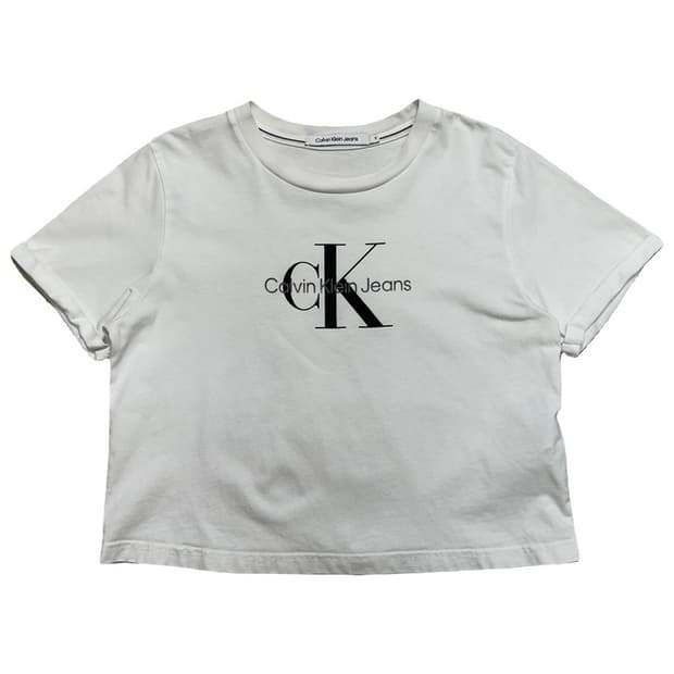 CALVIN KLEIN Jeans 크롭 프린팅 반팔티 S
