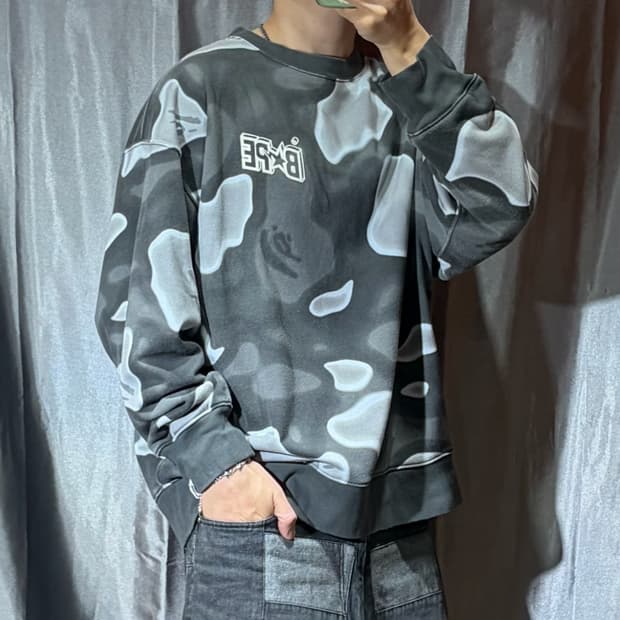 L BAPE 베이프 갤럭시 카모 스타로고 맨투맨