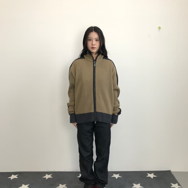 00’s Columbia Knit Zip Jacket Beige