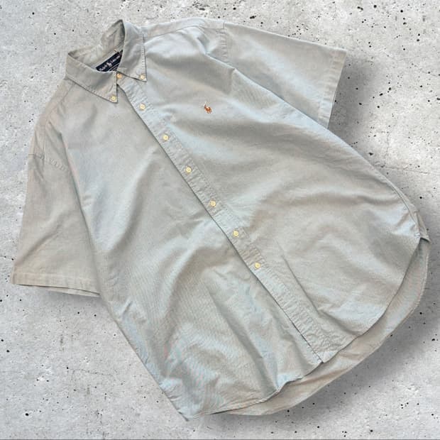 [105] 폴로 랄프로렌 코튼 반팔 셔츠 하늘색 D524