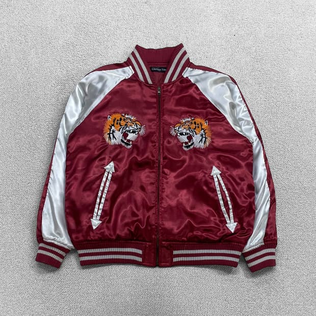 Jpn vintage 재페니즈 빈티지 타이거 스카잔 자켓 버건디 