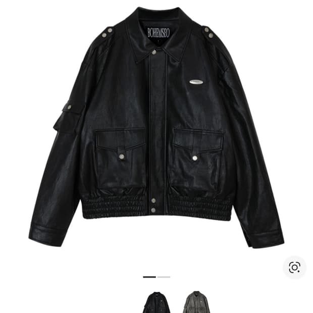 보헤미안서울 레더 봄버 자켓 블랙 1