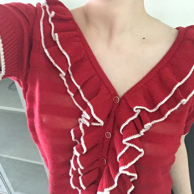 axes femme) ruffle cardigan
