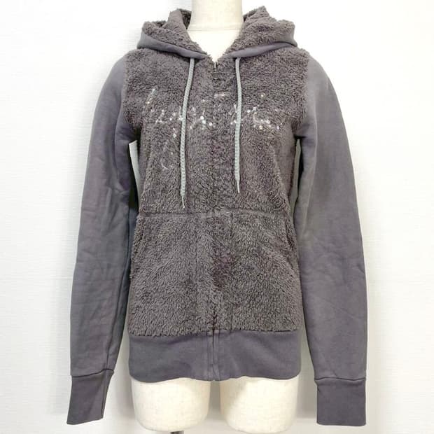 히스테릭 글래머 아카이브 글리터 스컬 플러피 후드 집업