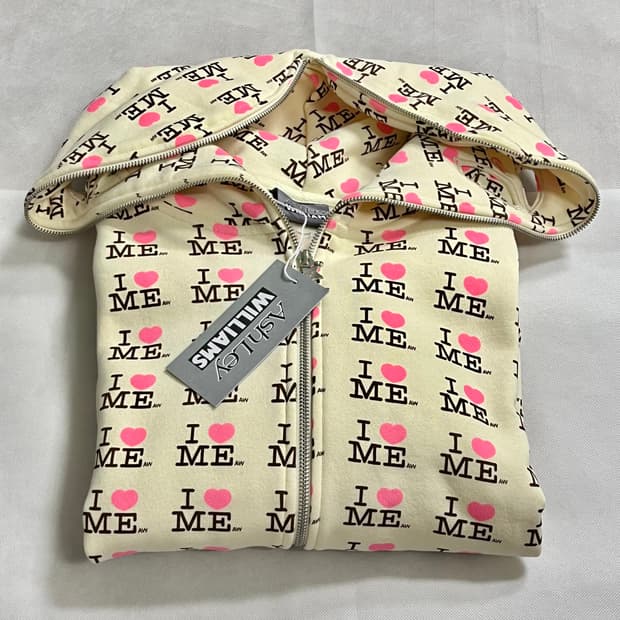 [M]애슐리 윌리엄스 26ss 아이 하트 미 버터플라이 후드집업/옐로우