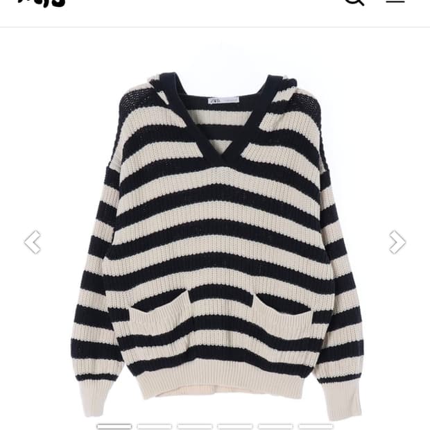 자라 ZARA 단가라 후드 니트