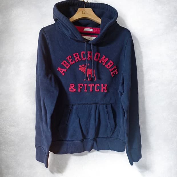 남여공용 아베크롬비 머슬핏 네이비 후드티 L