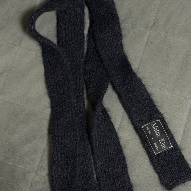 마뗑킴 니트 머플러 블랙