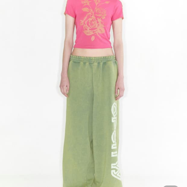 오픈와이와이 와이드 스웨트팬츠 그린