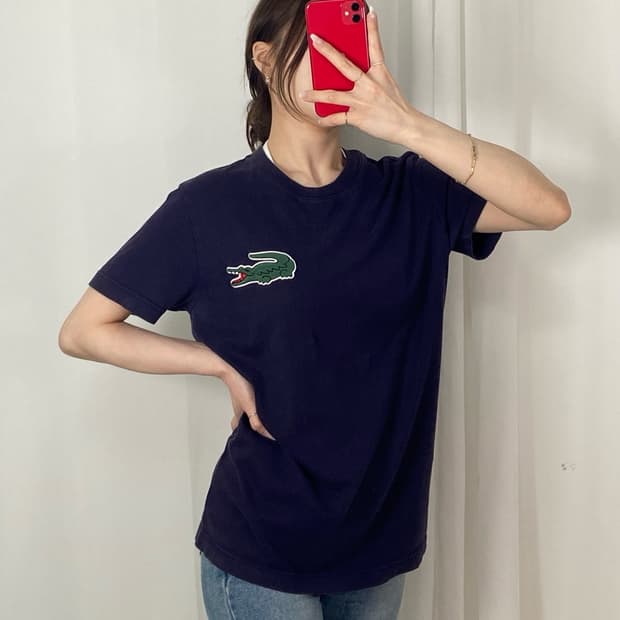 라코스테 빅 로고 라운드티