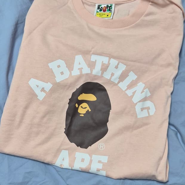 BAPE 핑크 티셔츠 사이즈 M
