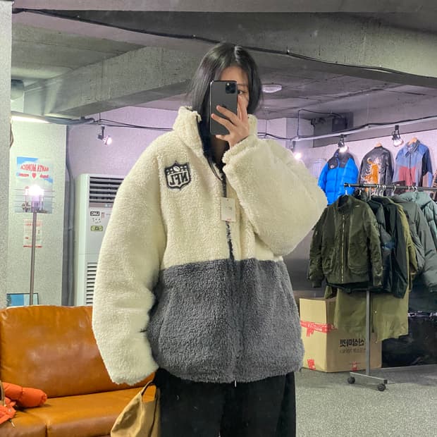 NFL 빅로고 쉐르파 리버시블 다운 숏 패딩 B3126