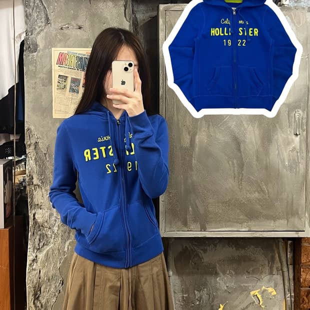 홀리스터 후드집업 블루 S #csz802