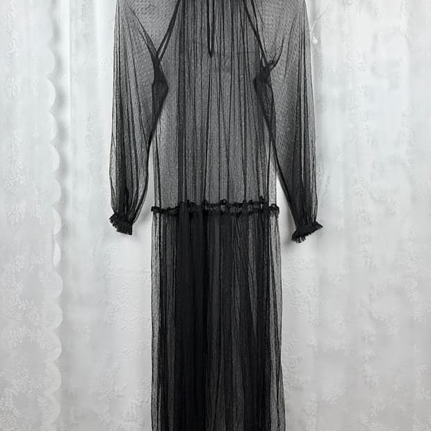 Black see-through layered dress