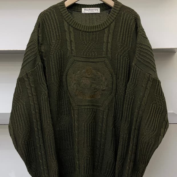 버버리 90s 퀘스트리안 나이크 케이블 니트