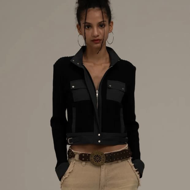 미드나잇무브 자켓니트 니트 상의 집업니트