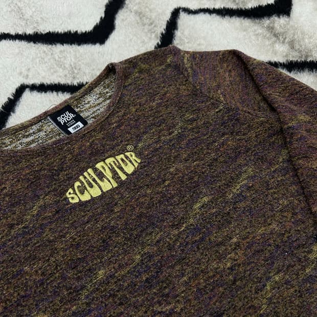 [Free]스컬프터 크롭 니트 긴팔