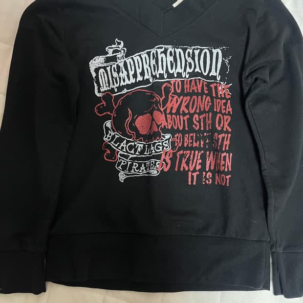 G.F 해골 글리터 슬리브맨투맨