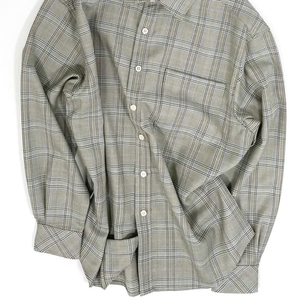 이외들 그린 체크 울 셔츠 1사이즈 새제품