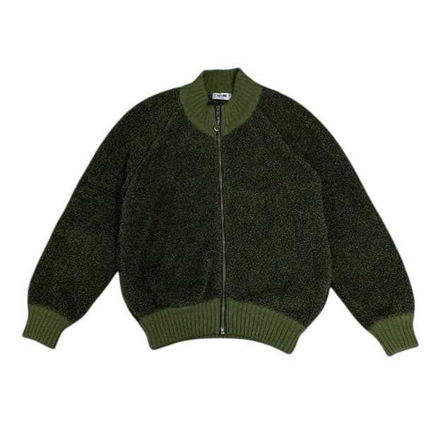 올드 셀린느 90s 테디 올리브 그린 플리스 자켓