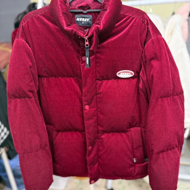 널디 코듀로이 패딩 버건디