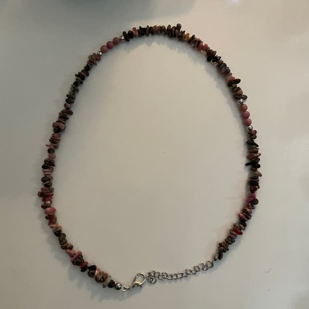핑크&블랙 원석 목걸이