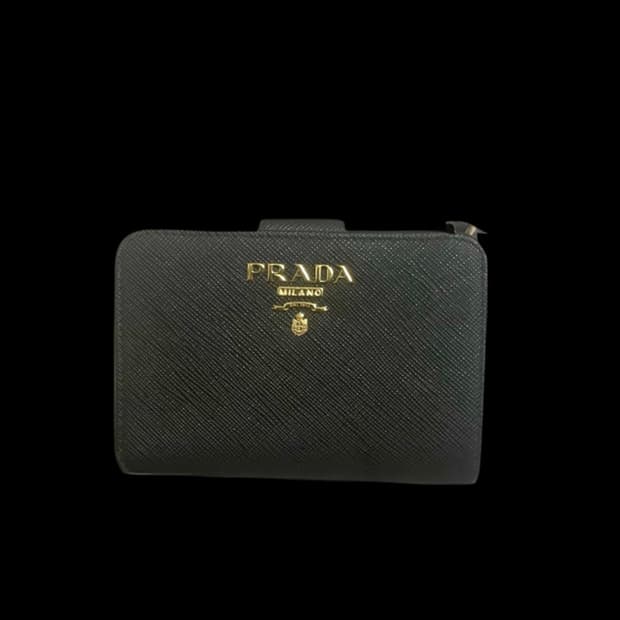 [정품] 프라다 사피아노 지퍼 반지갑 투톤