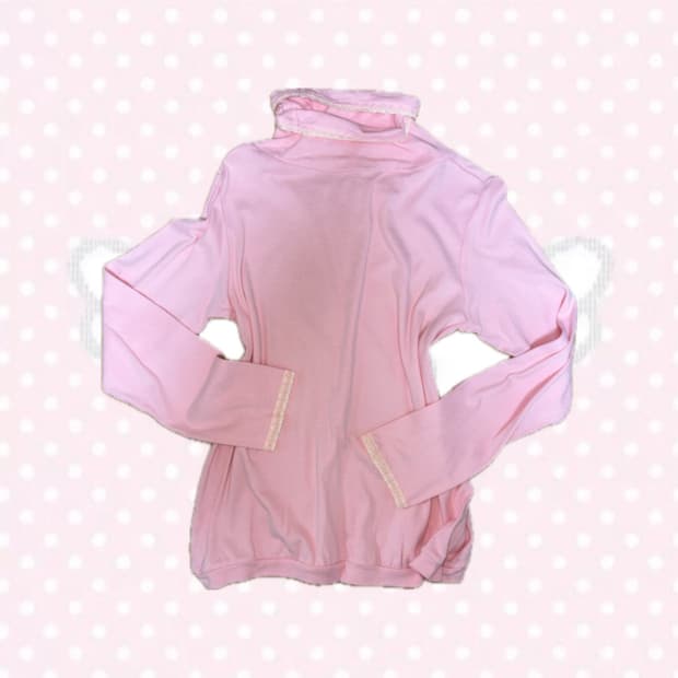 딸기우유맛 연핑크 레이스 터틀넥 목폴라 티셔츠 탑 상의