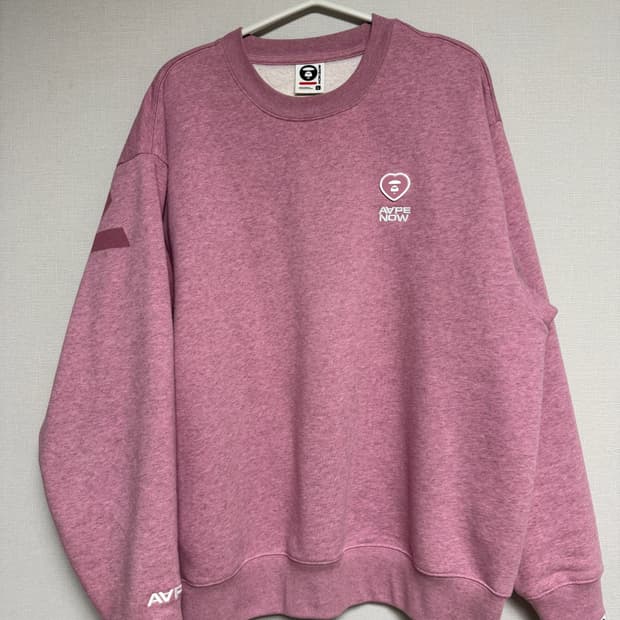에이프 크루넥 스웻셔츠 핑크 L