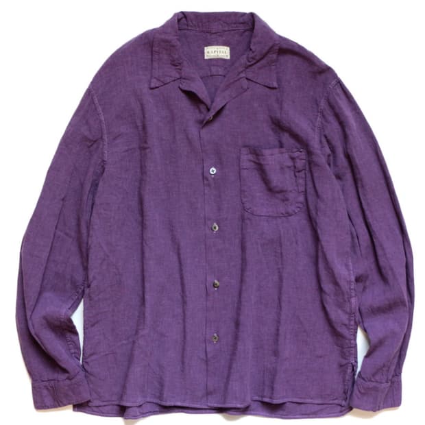 캐피탈 소프트 린넨 리넨 오픈칼라 셔츠