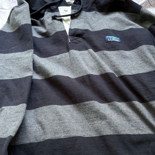 엘엘빈 스트라이프 럭비 후드