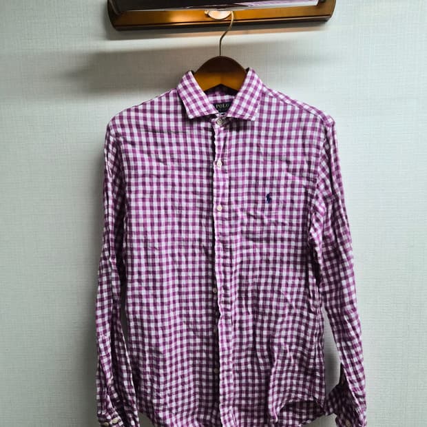 M) 폴로 랄프로렌 깅엄체크 린넨 셔츠 팝니다