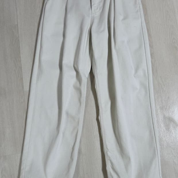 (착샷) 유스 youth 원턱 와이드 데님 크림진