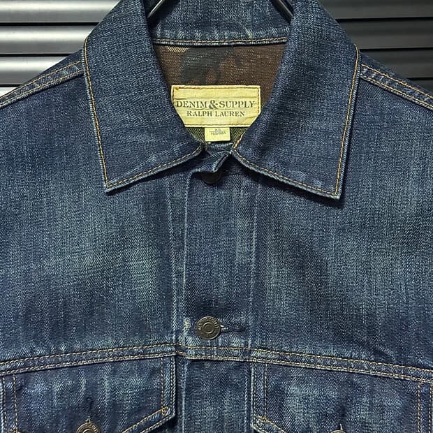 데님앤서플라이 폴로 랄프로렌 워싱 데님 청 자켓 트러커 워크 XS 카모