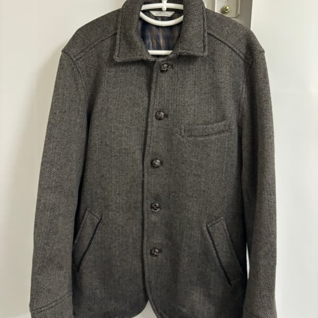 골든베어 재팬 해링본 트위드 울 자켓