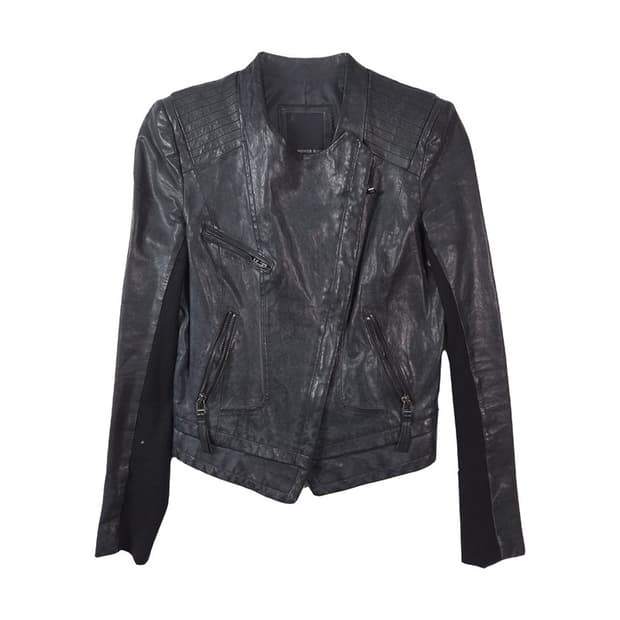 보니알렉스 천연 양가죽 퀼팅 라이더 자켓 55