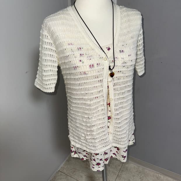 모리 반팔 크로쉐 