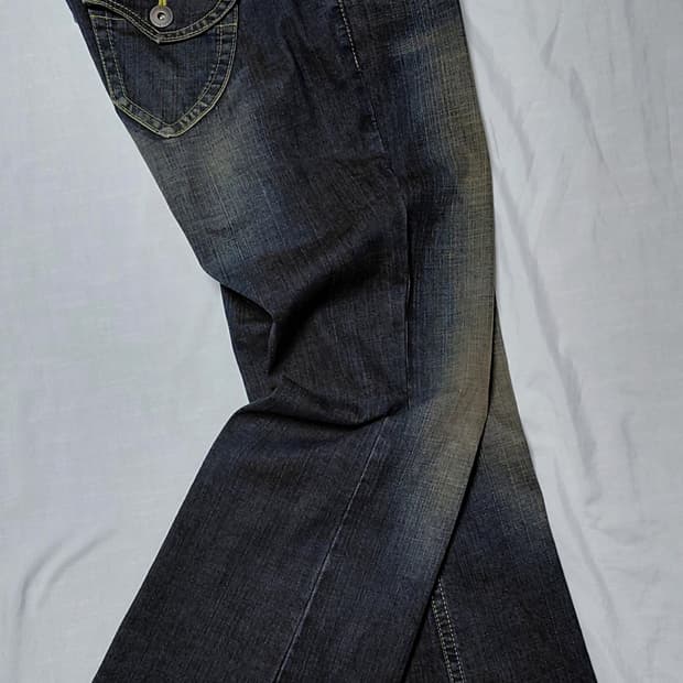 [BOBSON x SMILE LAND] 빈티지 워싱 신치백 부츠컷 데님