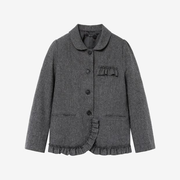 바니쉬먼트 Round frill flare jacket_charcoal