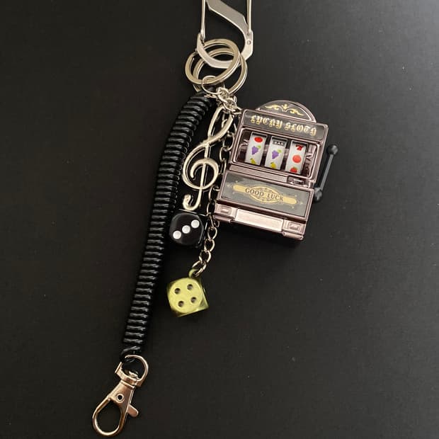 럭키 슬롯머신 키링