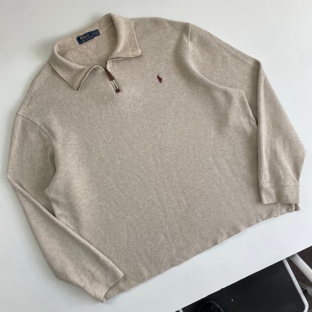 Polo 폴로 랄프로렌 신형 오트베이지 하프집업 니트