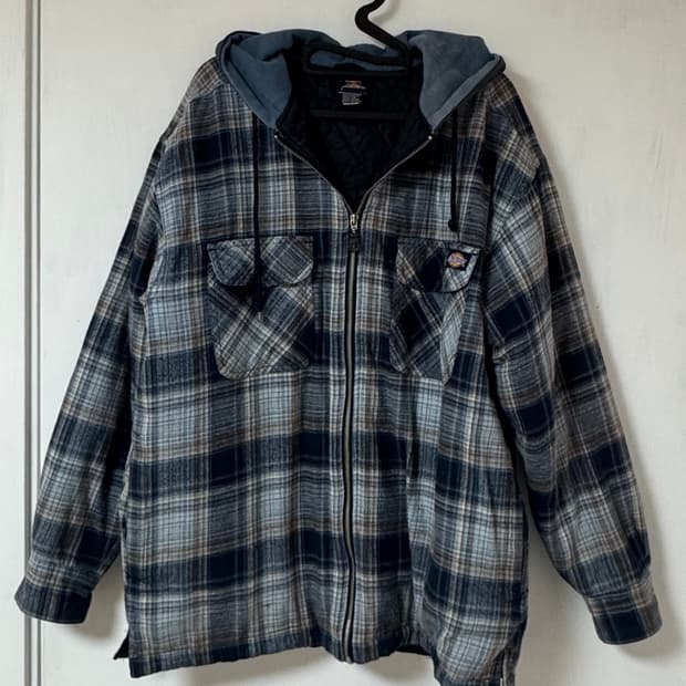 딕키즈 체크 후드집업