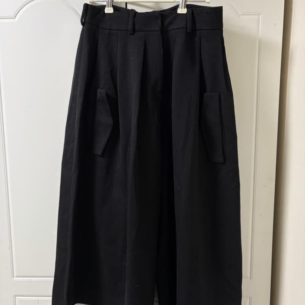 톰보이 블랙 와이드 팬츠