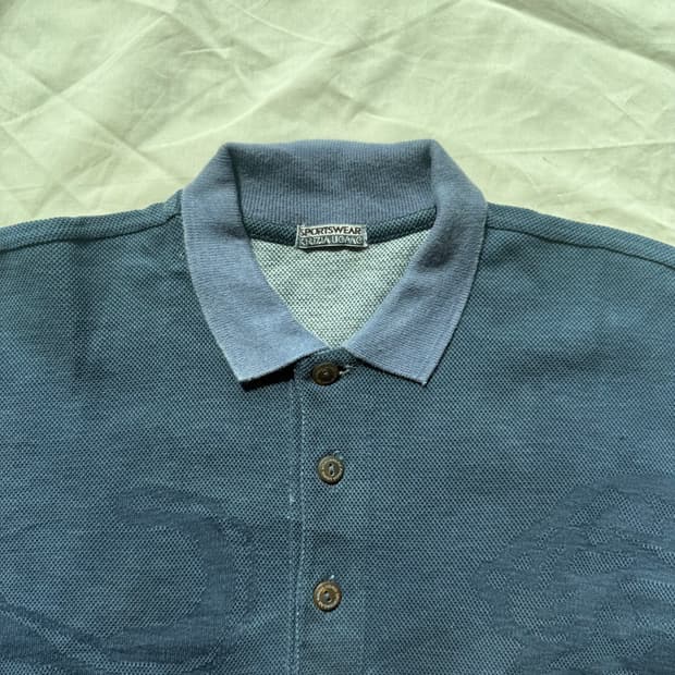 블루 니트 반팔